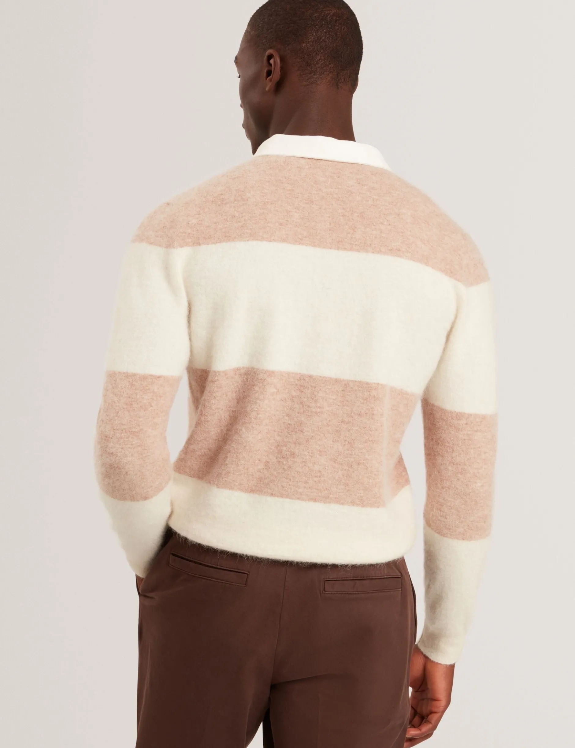 Alpaca Wool Block Stripe Rugby Shirt