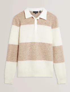 Alpaca Wool Block Stripe Rugby Shirt