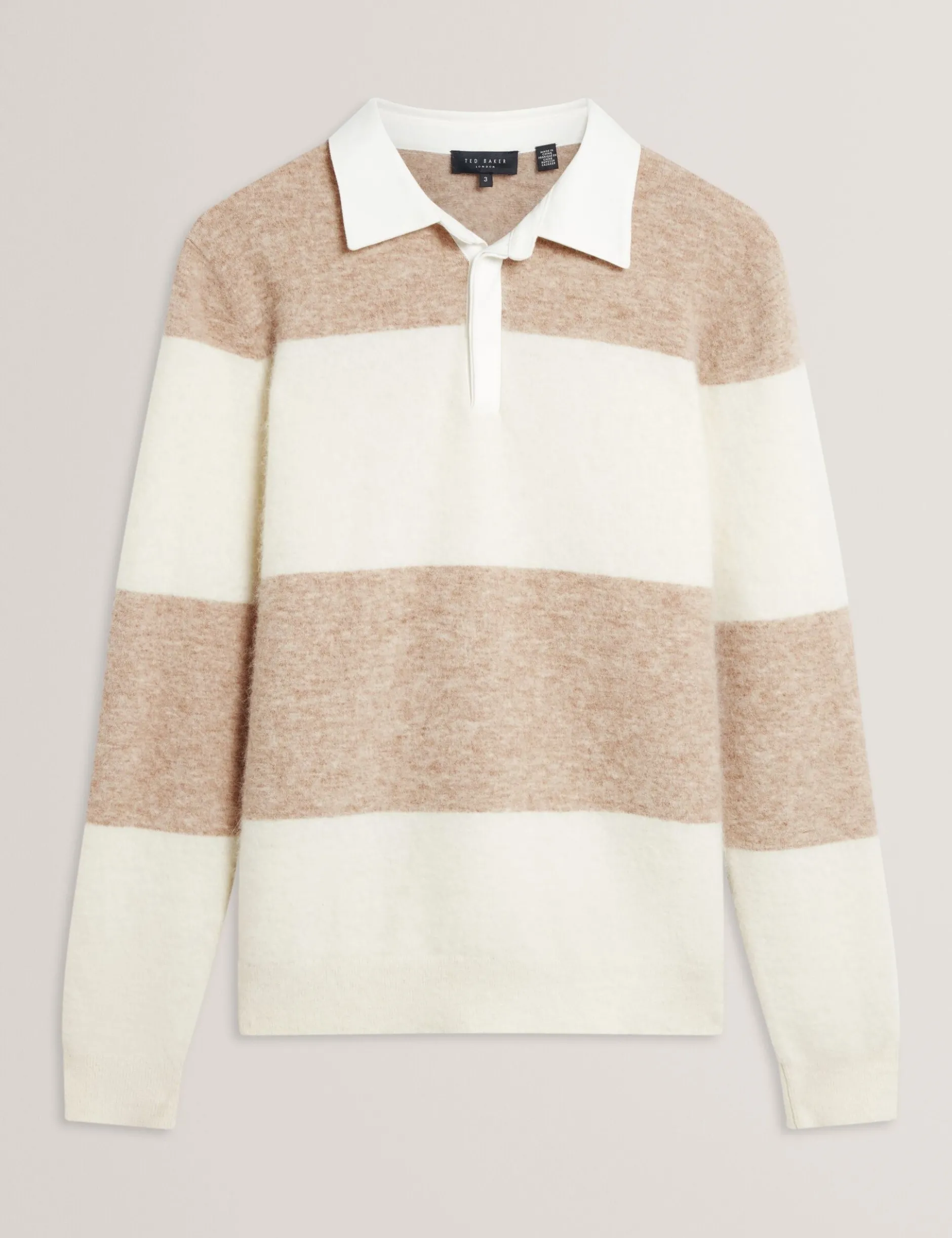 Alpaca Wool Block Stripe Rugby Shirt