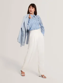 Barrel Leg Woven Tailored Trousers