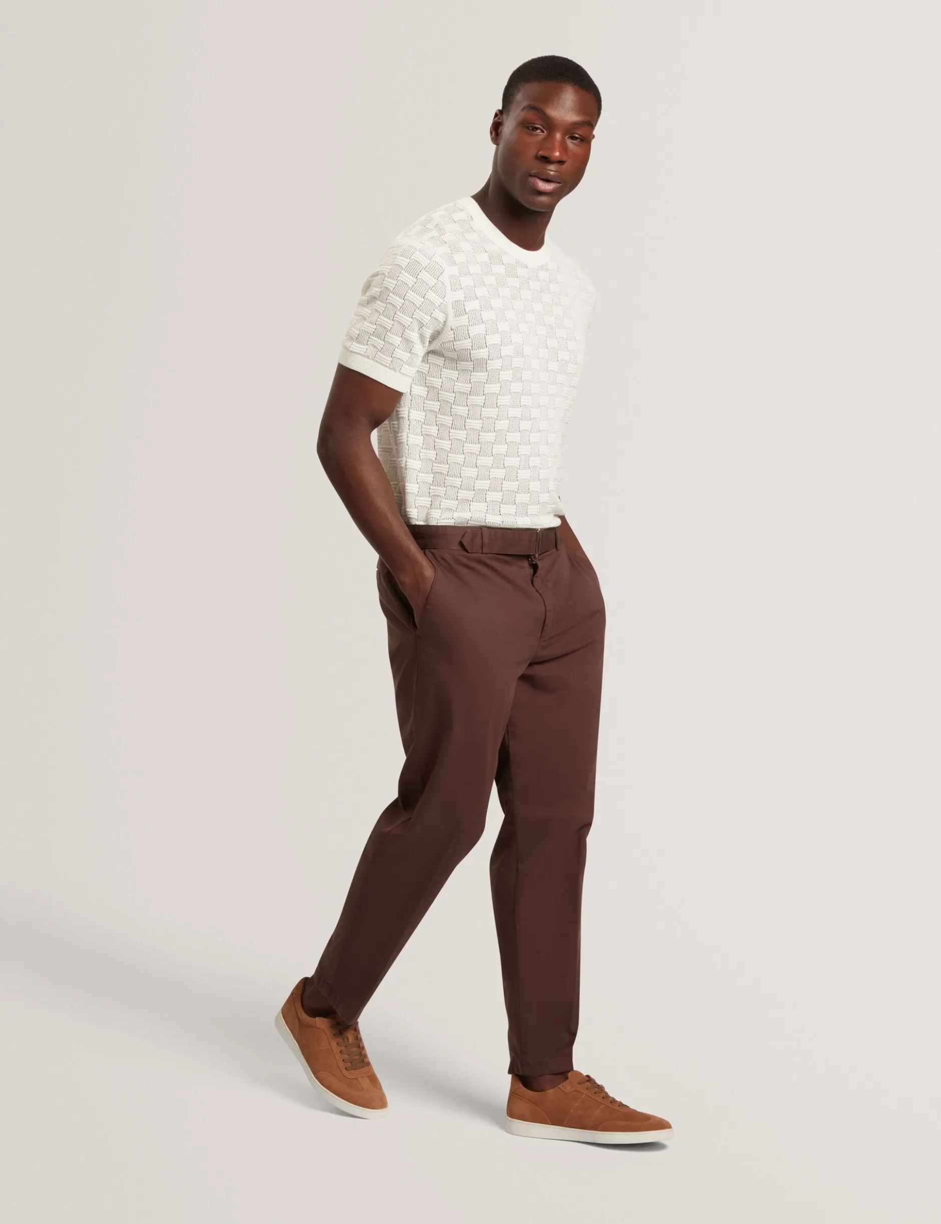Basket Knit Wool Silk Blend T-Shirt