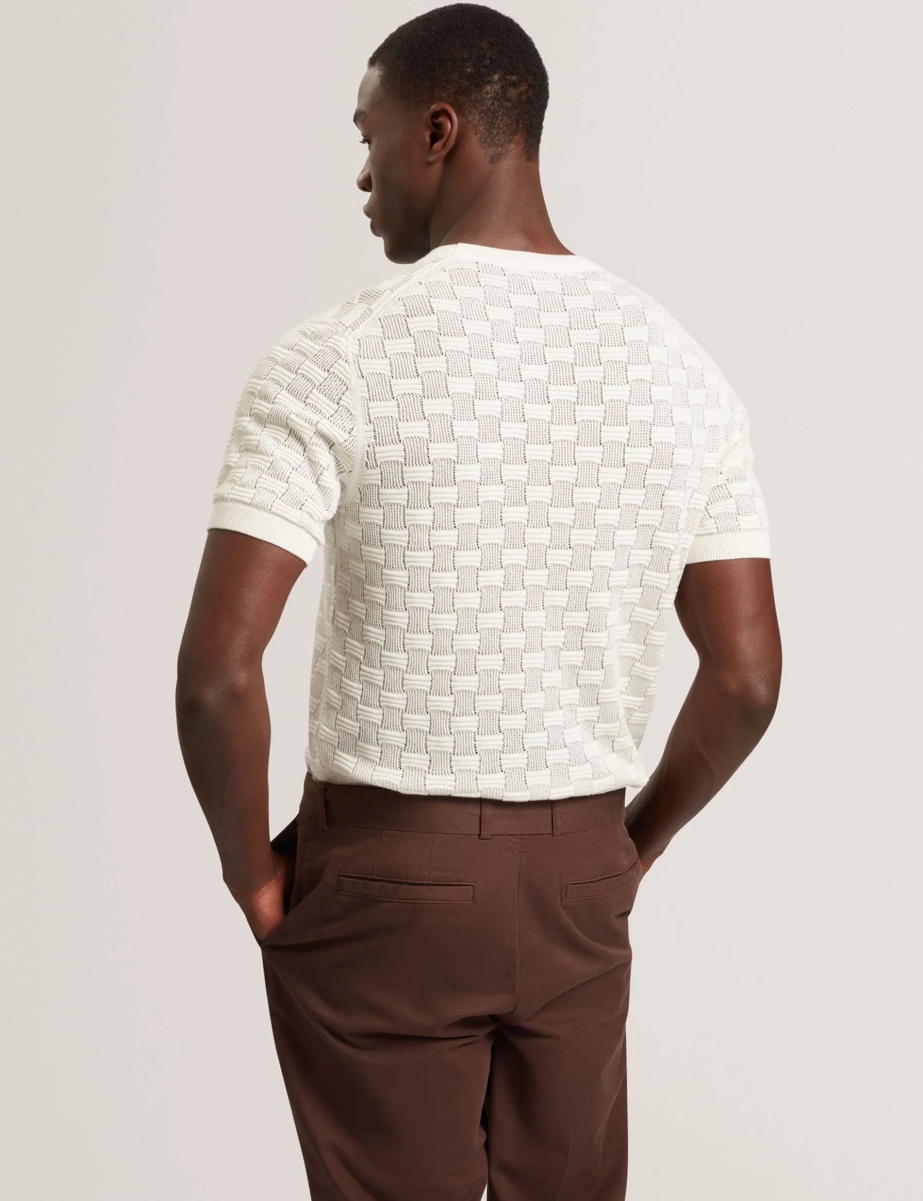 Basket Knit Wool Silk Blend T-Shirt