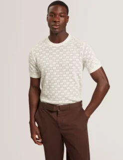 Basket Knit Wool Silk Blend T-Shirt