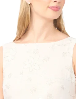 Beaded Floral Sleeveless Mini Dress