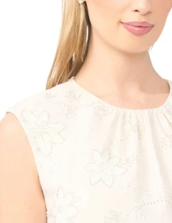 Beaded Gathered Neck Maxi Dress