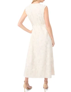 Beaded Gathered Neck Maxi Dress