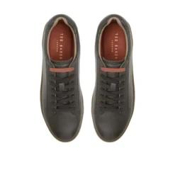 Black & Brown Leather Cup Sole Sneakers
