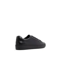 Black Leather Cup Sole Sneakers