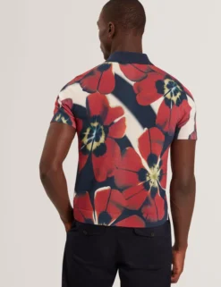 Blooms Print Knitted Short Sleeve Shirt
