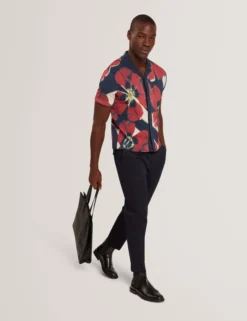 Blooms Print Knitted Short Sleeve Shirt