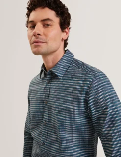 Blurred Check Cotton Long Sleeve Shirt