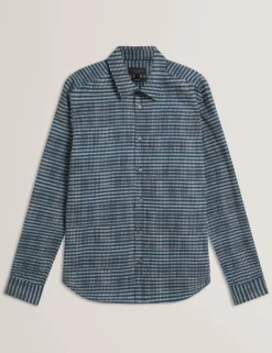 Blurred Check Cotton Long Sleeve Shirt