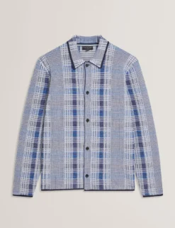 Blurred Check Knitted Cardigan Jacket
