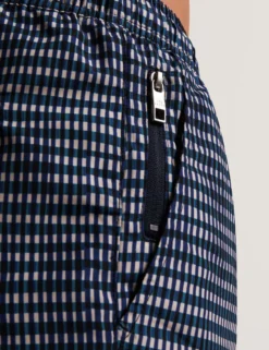 Blurred Check Mid-Length Swim Shorts