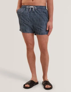 Blurred Check Mid-Length Swim Shorts
