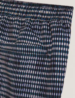 Blurred Check Mid-Length Swim Shorts