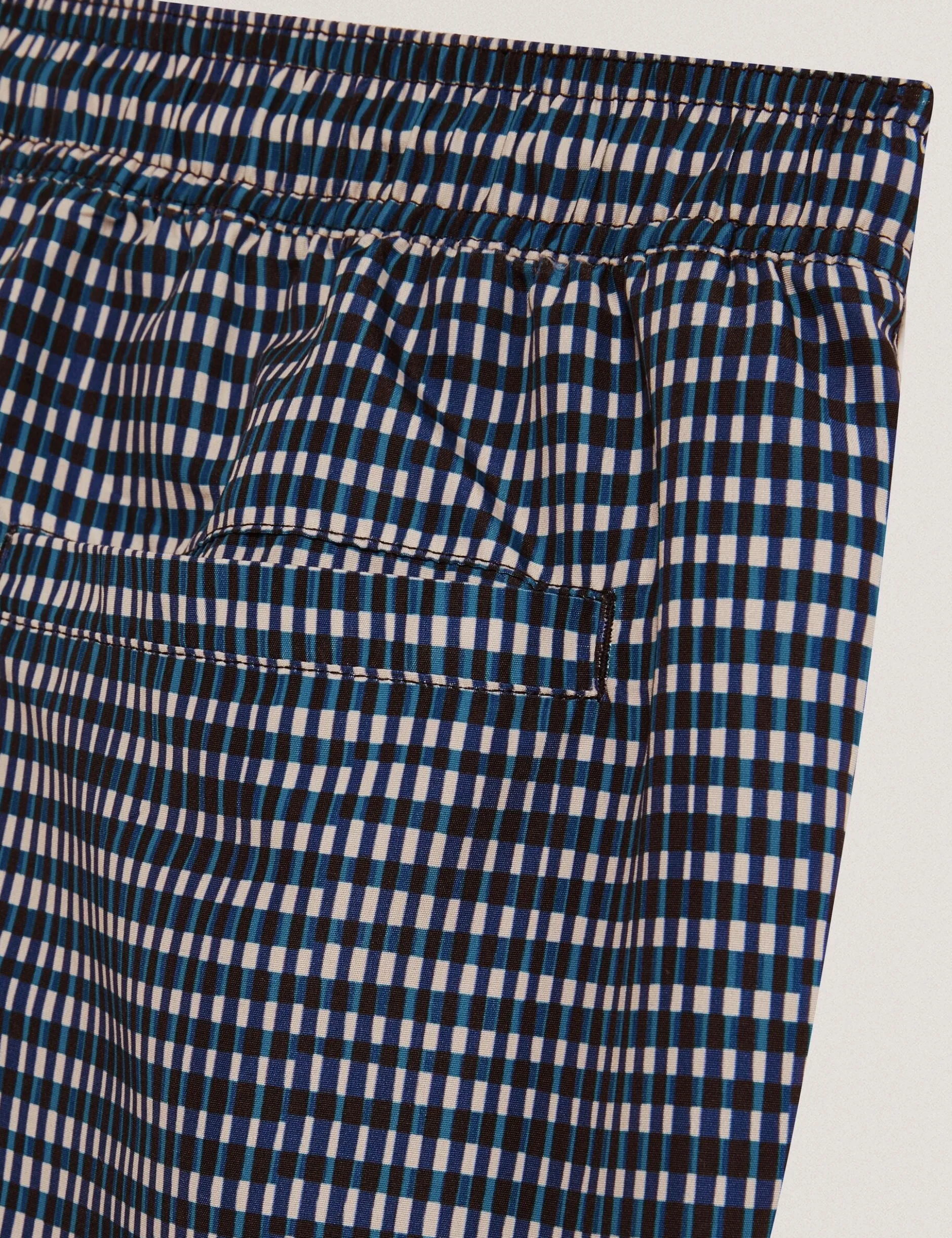 Blurred Check Mid-Length Swim Shorts