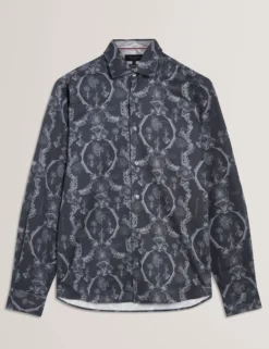 Botanical Lace Cotton Stretch Shirt