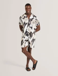 Botanical Print Short Sleeve Resort Shirt