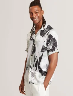 Botanical Print Short Sleeve Resort Shirt
