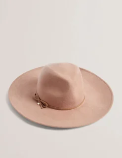 Bow Detail Pure Wool Fedora Hat