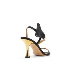 Bow Embellishment Satin Heeled Sandals