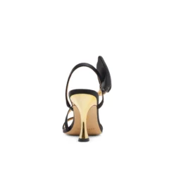 Bow Embellishment Satin Heeled Sandals