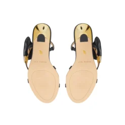 Bow Embellishment Satin Heeled Sandals