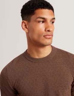 Branded Texture Crew Neck Jumper