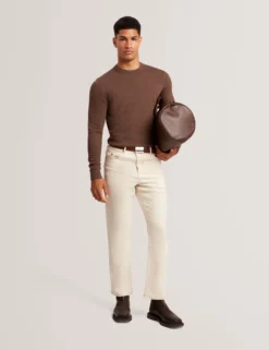 Branded Texture Crew Neck Jumper