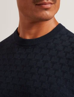 Branded Texture Crew Neck Jumper