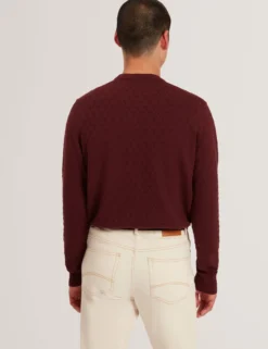 Branded Texture Crew Neck Jumper
