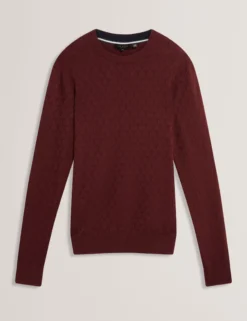 Branded Texture Crew Neck Jumper