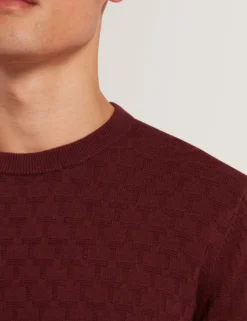 Branded Texture Crew Neck Jumper
