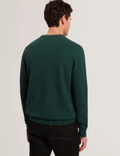 Branded Texture Crew Neck Jumper