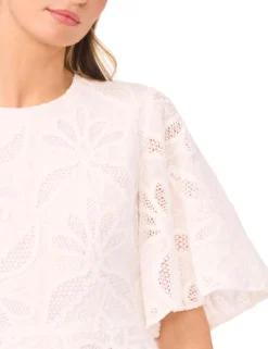 Broderie Anglaise Angel Sleeve Mini Dress