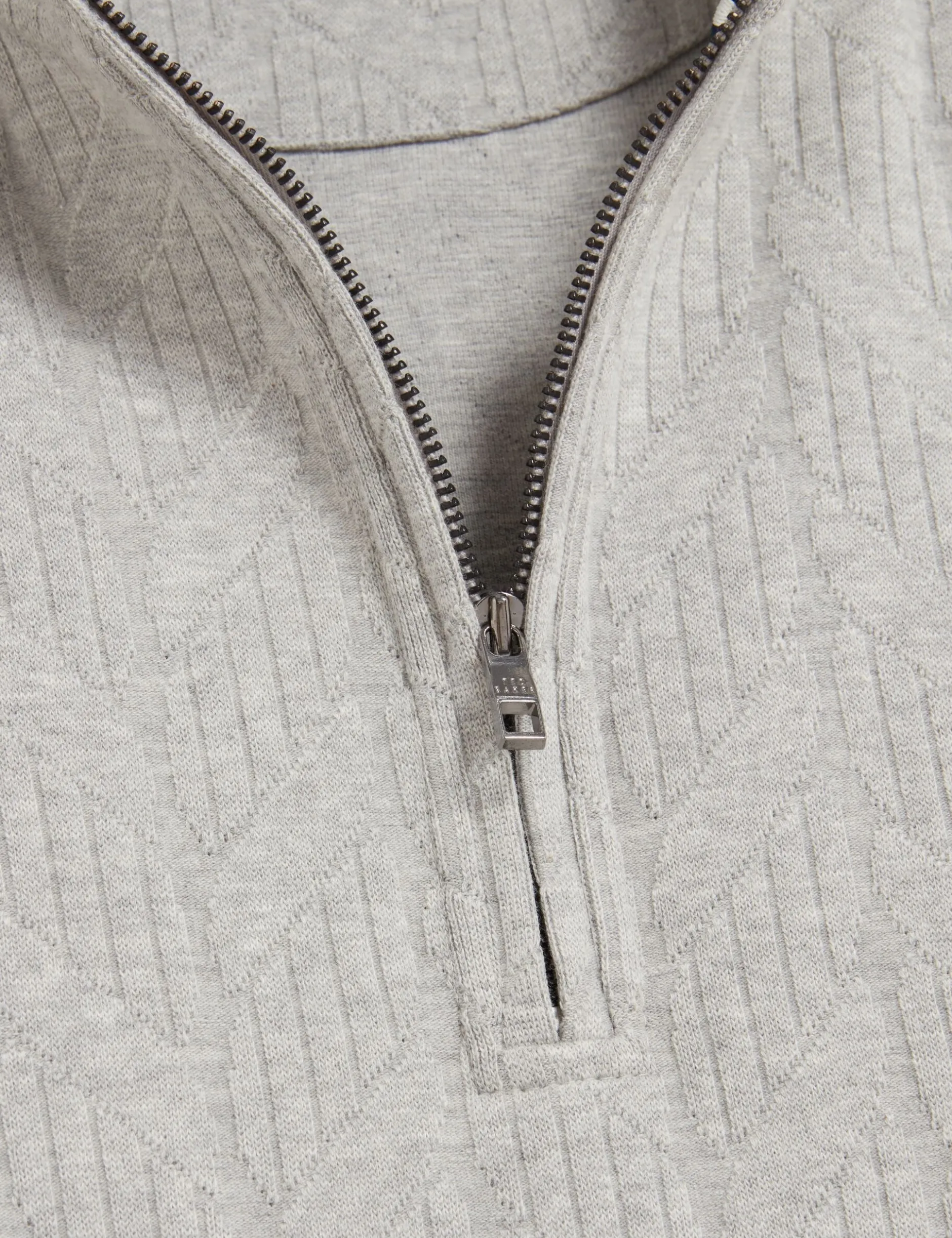 Cable Texture Zip-Neck Sweatshirt