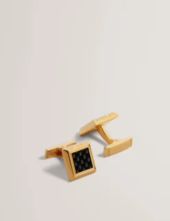 Carbon Fibre Centre Square Cufflinks