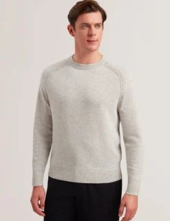 Cashmere Cable Detail Crew Neck Jumper
