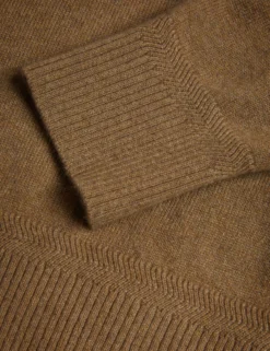 Cashmere Knit Long Sleeve Polo Top