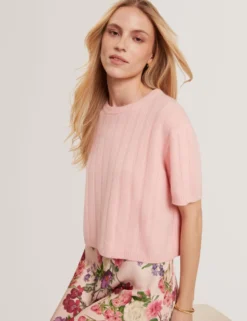 Cashmere Rib Pull Over Sweater