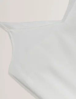 Chiffon Detail V-Neck Strappy Cami Top
