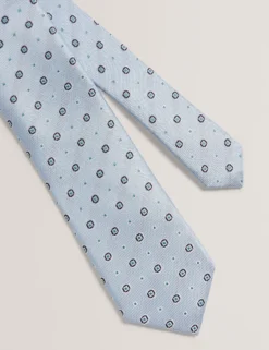 Circle Geometric Print Silk Tie