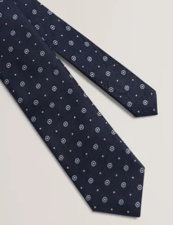 Circle Geometric Print Silk Tie