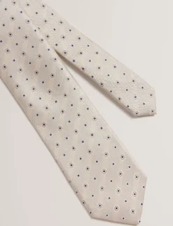 Circle Geometric Print Silk Tie