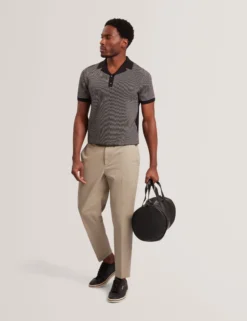 Contrast Stitch Knit Cotton Polo Shirt