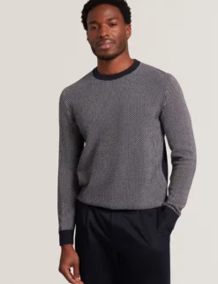 Contrast Stitch Knit Cotton Polo Shirt