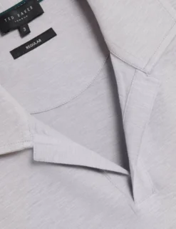 Cotton Linen Open Neck Polo Shirt
