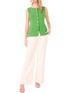 Crew Neck Button Down With Novelty Button