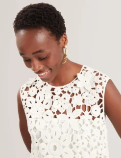 Crochet Sleeveless Mini Shift Dress